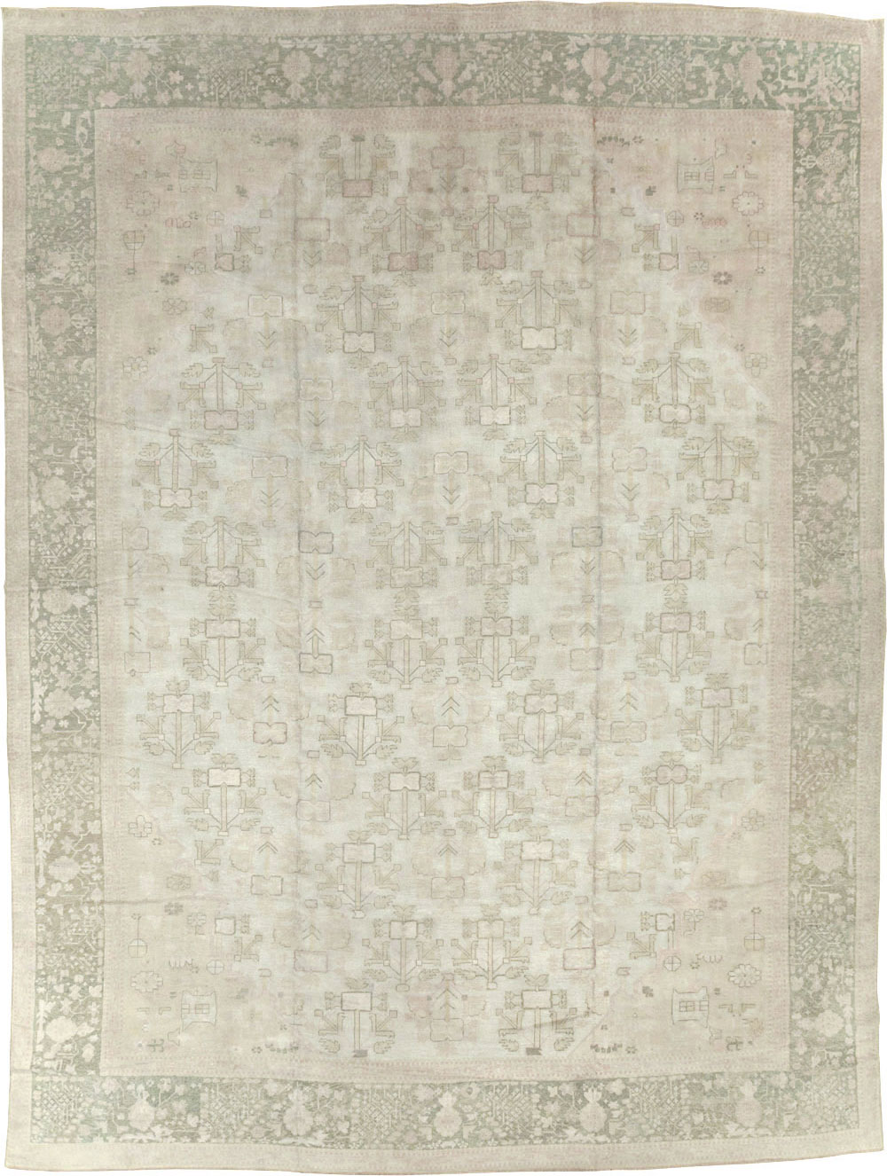 Antique Turkish Oushak Carpet, No.17710 - Gsblank
