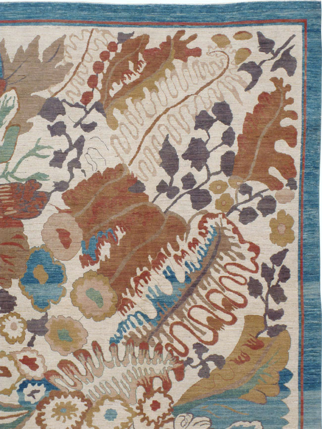 Modernist Persian Tabriz Room Size Carpet, No.17712 - Gsblank