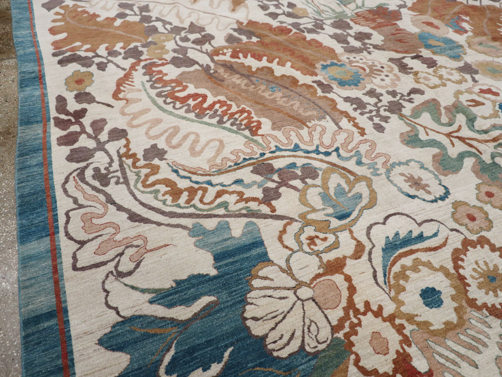 Modernist Persian Tabriz Room Size Carpet, No.17712 - Gsblank