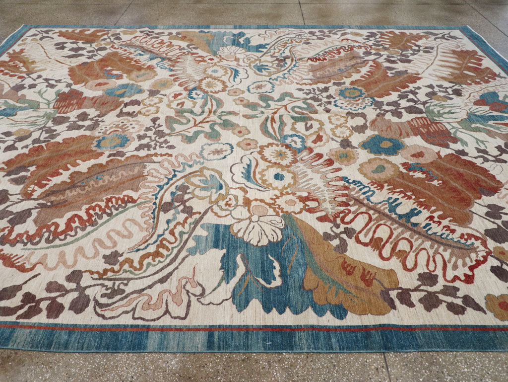 Modernist Persian Tabriz Room Size Carpet, No.17712 - Gsblank
