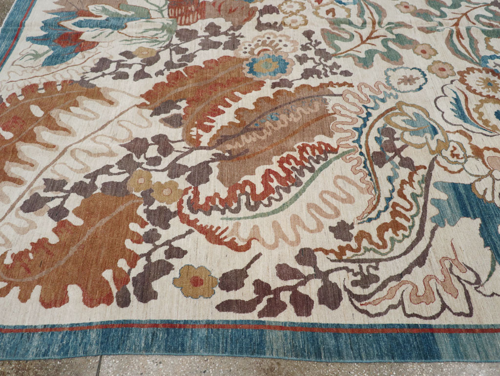 Modernist Persian Tabriz Room Size Carpet, No.17712 - Gsblank