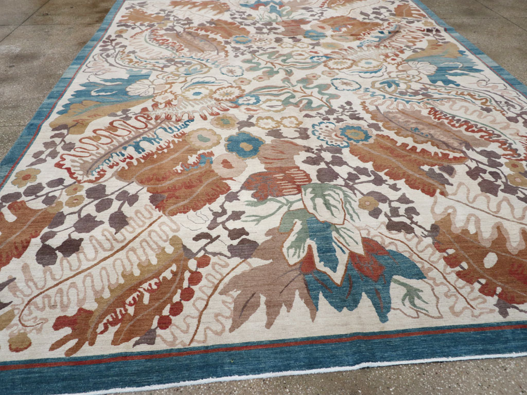 Modernist Persian Tabriz Room Size Carpet, No.17712 - Gsblank