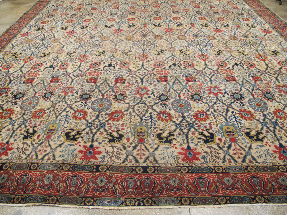 Antique Indian Lahore Square Carpet, No.17752 - Gsblank