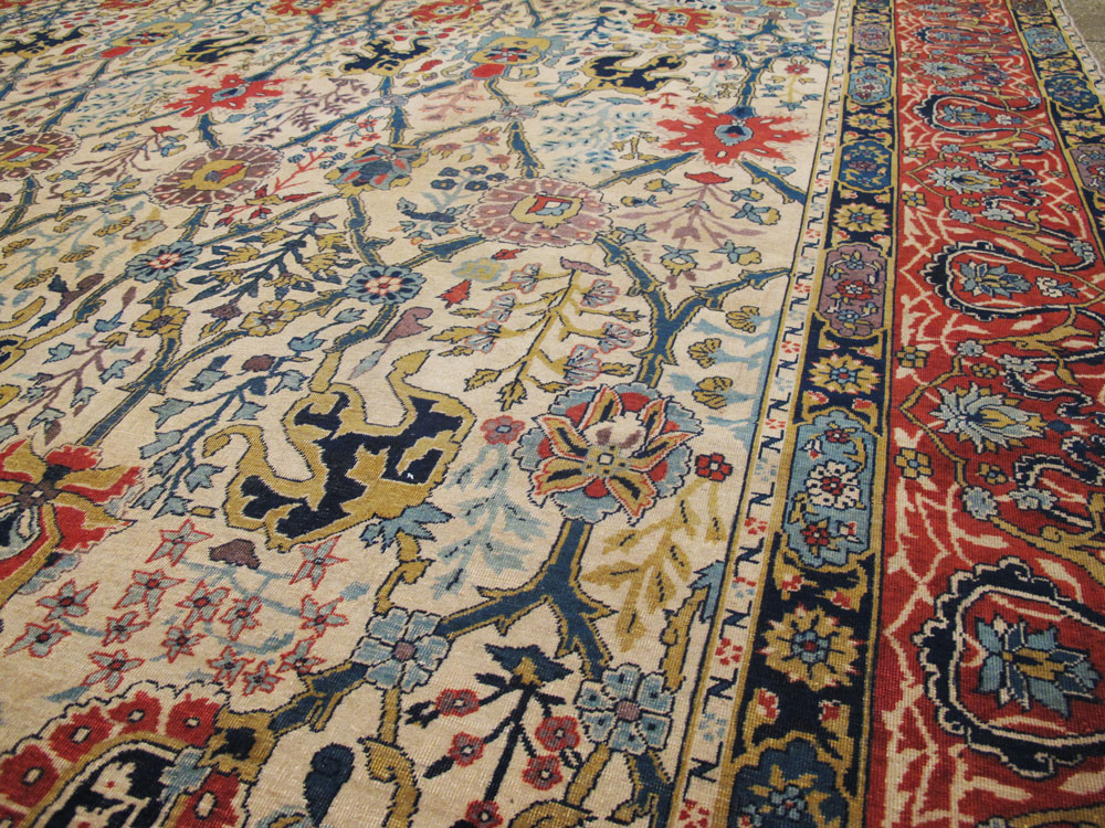 Antique Indian Lahore Square Carpet, No.17752 - Gsblank