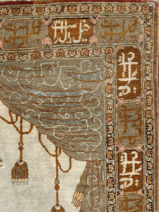 Vintage Persian Tabriz Pictorial Rug, No.17771 - Gsblank