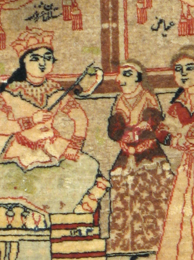 Vintage Persian Tabriz Pictorial Rug, No.17772 - Gsblank