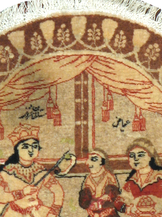 Vintage Persian Tabriz Pictorial Rug, No.17772 - Gsblank