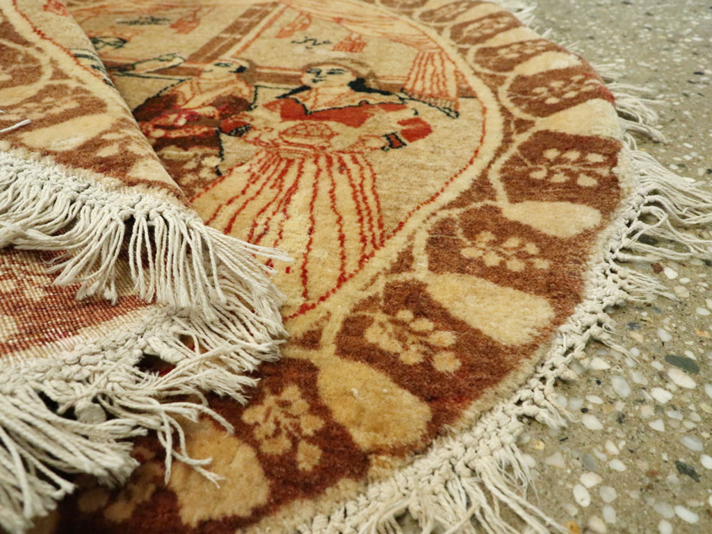 Vintage Persian Tabriz Pictorial Rug, No.17772 - Gsblank