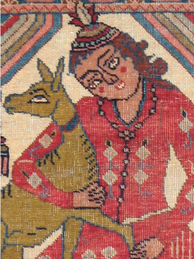 Vintage Persian Tabriz Pictorial Rug, No.17774 - Gsblank