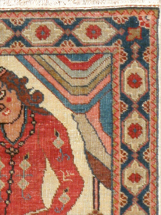 Vintage Persian Tabriz Pictorial Rug, No.17774 - Gsblank