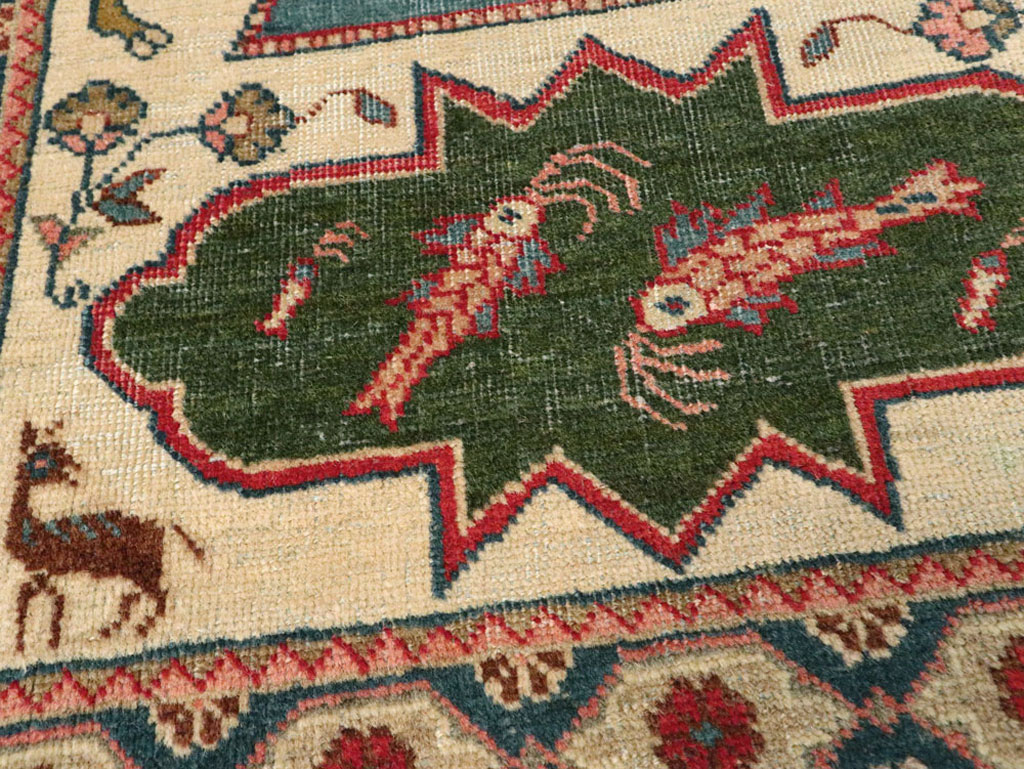 Vintage Persian Tabriz Pictorial Rug, No.17774 - Gsblank