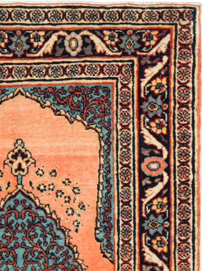 Antique Persian Tabriz Haji Jalili Throw Rug, No.17786 - Gsblank