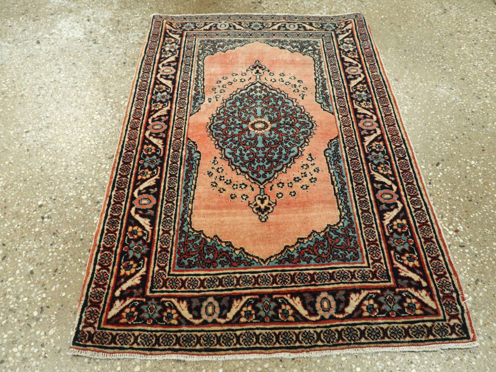 Antique Persian Tabriz Haji Jalili Throw Rug, No.17786 - Gsblank