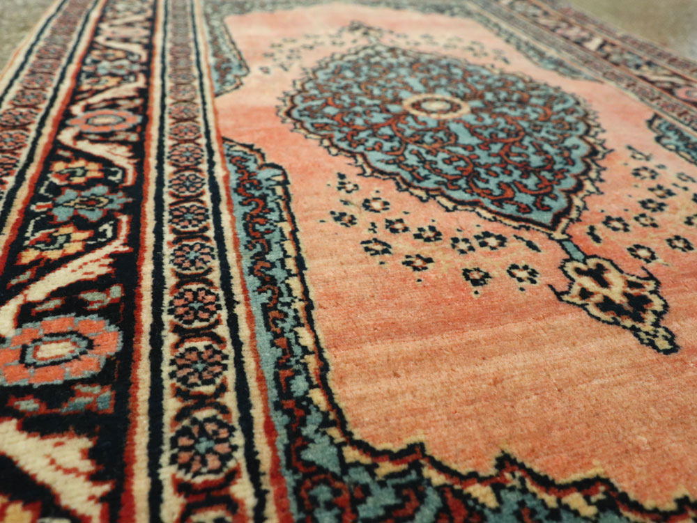 Antique Persian Tabriz Haji Jalili Throw Rug, No.17786 - Gsblank