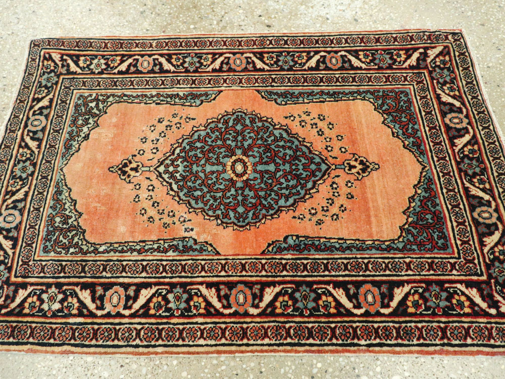 Antique Persian Tabriz Haji Jalili Throw Rug, No.17786 - Gsblank