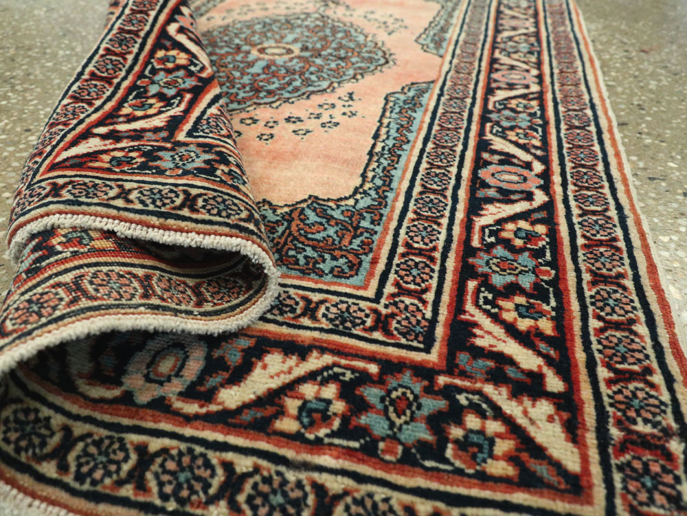 Antique Persian Tabriz Haji Jalili Throw Rug, No.17786 - Gsblank