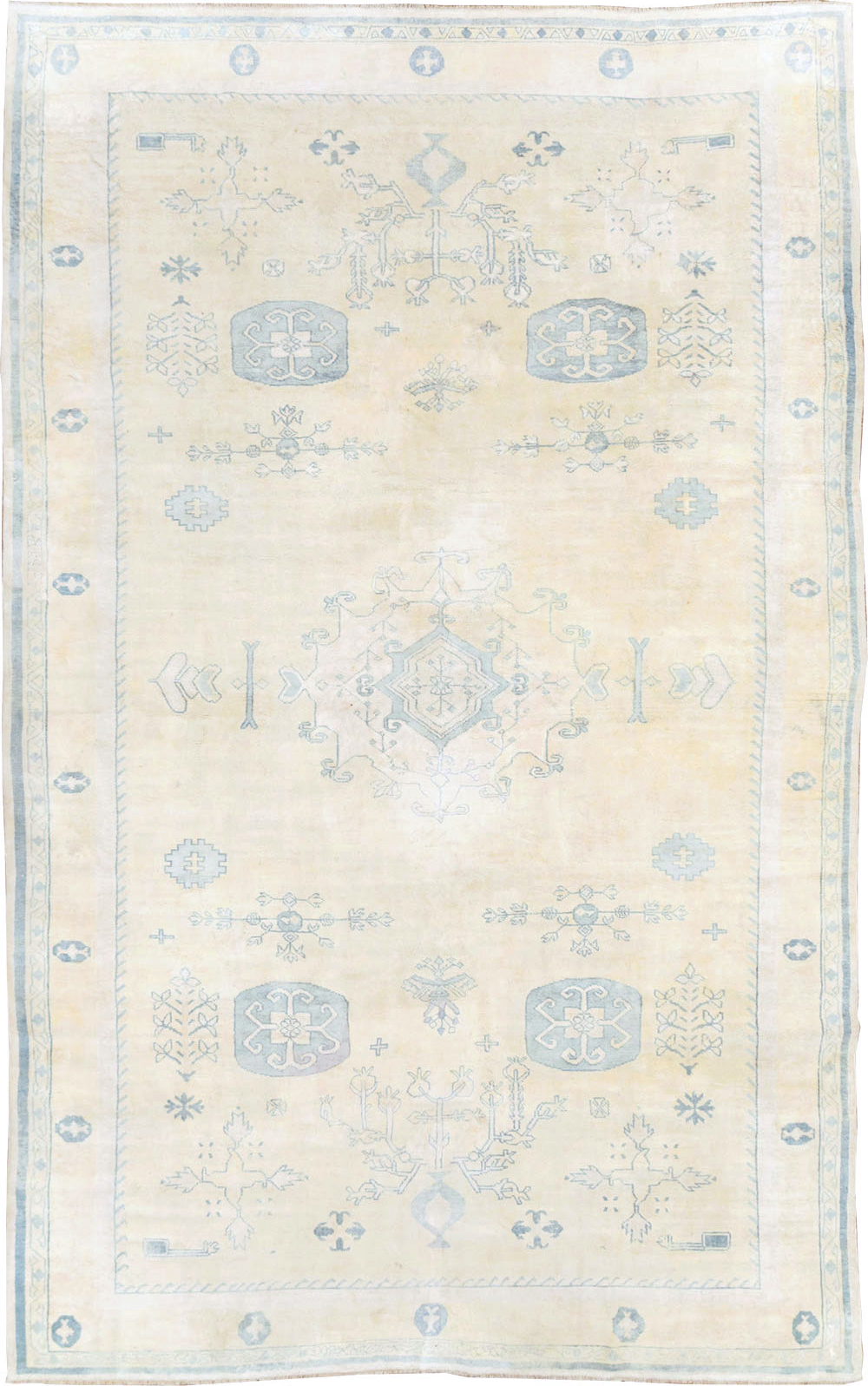 Vintage Cotton Agra Carpet, No.17799 - Gsblank