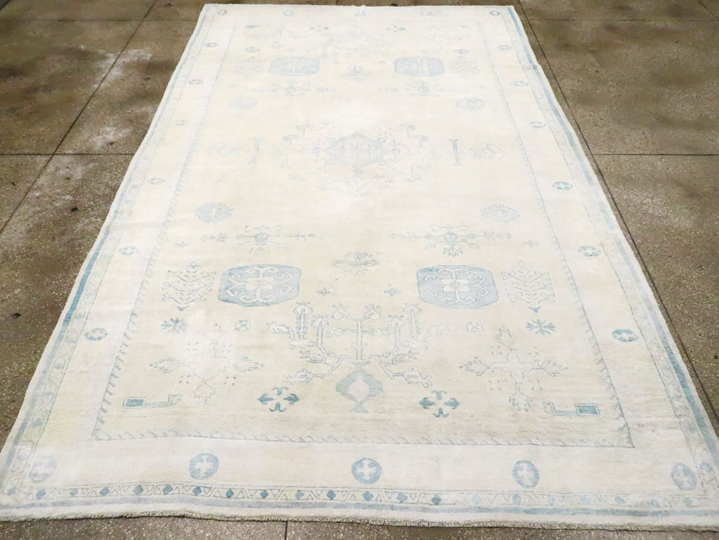Vintage Cotton Agra Carpet, No.17799 - Gsblank
