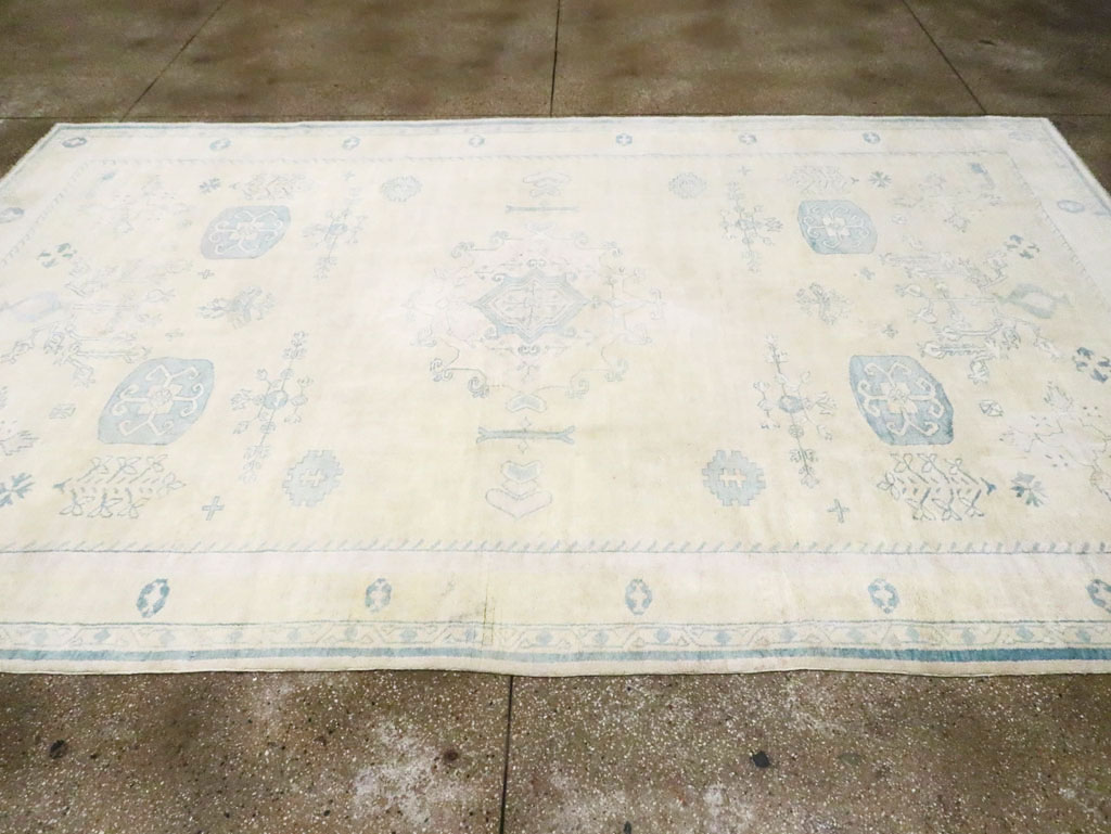 Vintage Cotton Agra Carpet, No.17799 - Gsblank