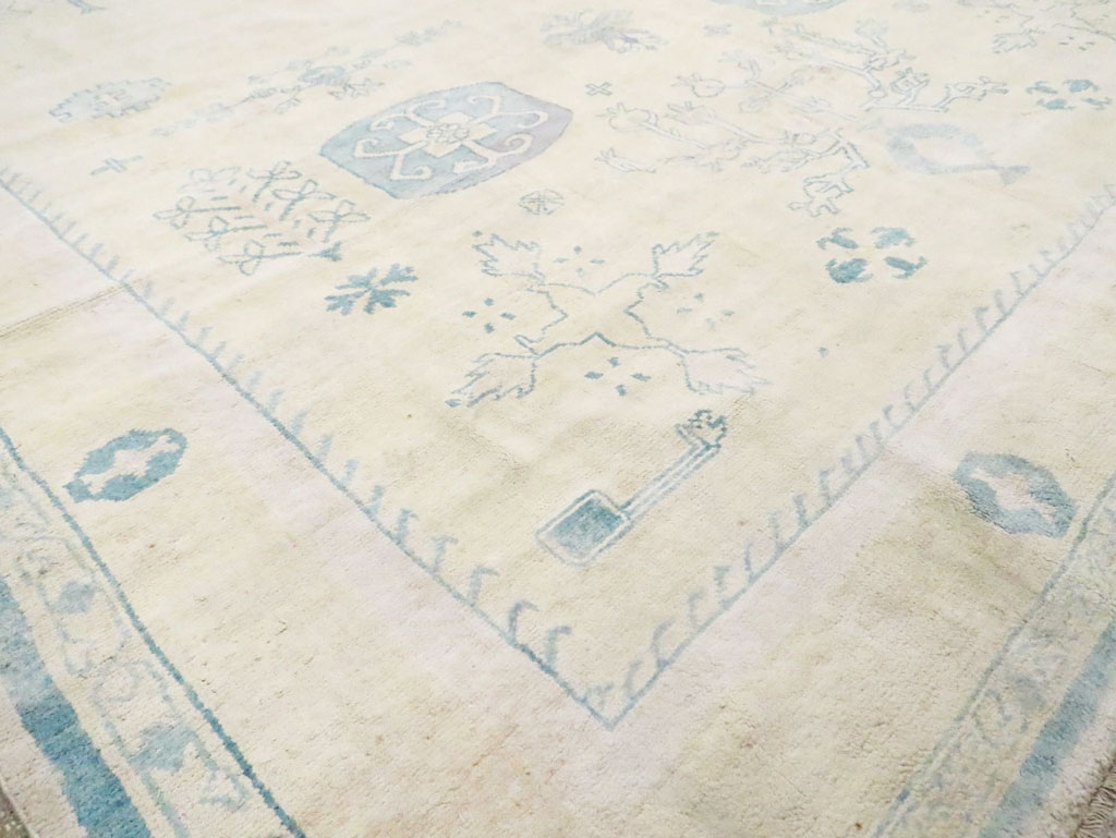 Vintage Cotton Agra Carpet, No.17799 - Gsblank