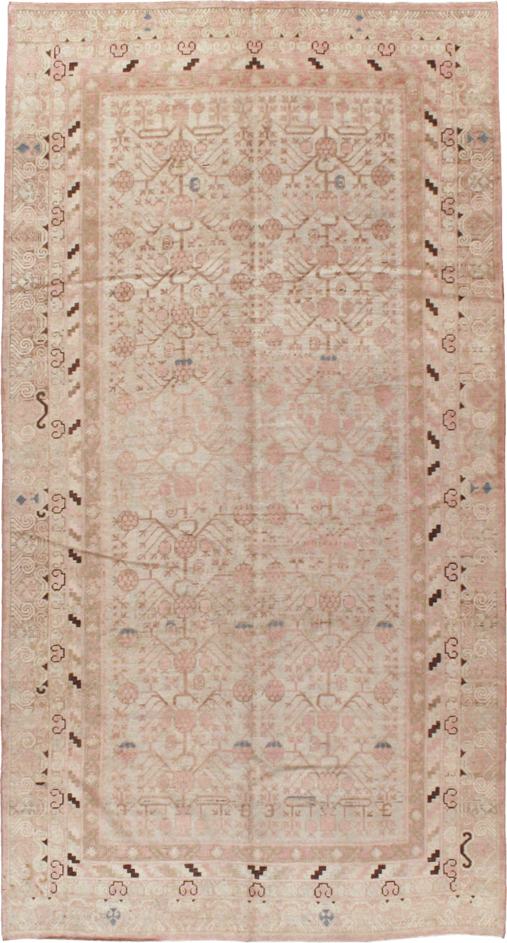 Vintage East Turkestan Khotan Carpet, No.17858 - Gsblank