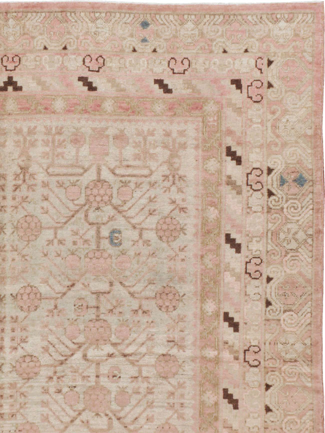 Vintage East Turkestan Khotan Carpet, No.17858 - Gsblank