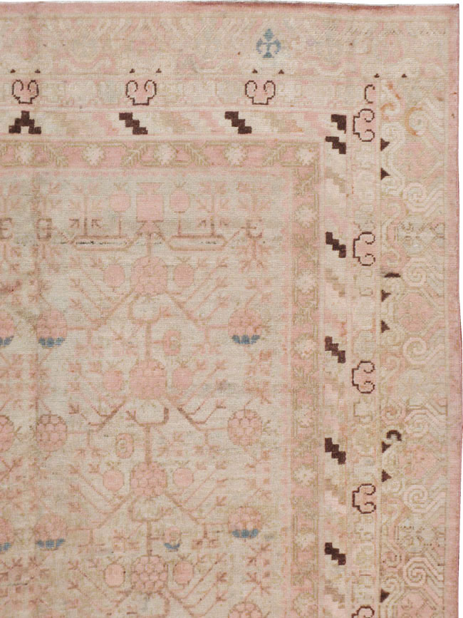 Vintage East Turkestan Khotan Carpet, No.17858 - Gsblank