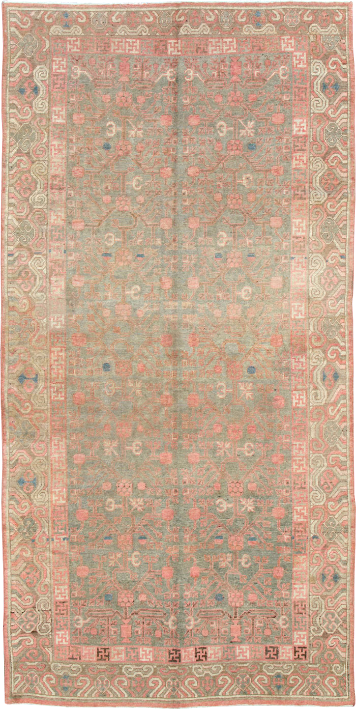 Vintage East Turkestan Khotan Carpet, No.17860 - Gsblank