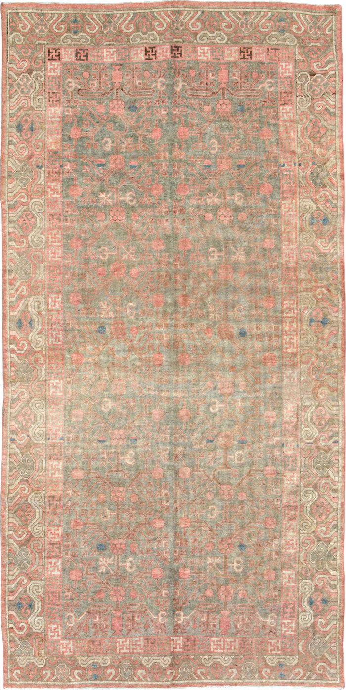 Vintage East Turkestan Khotan Carpet, No.17860 - Gsblank