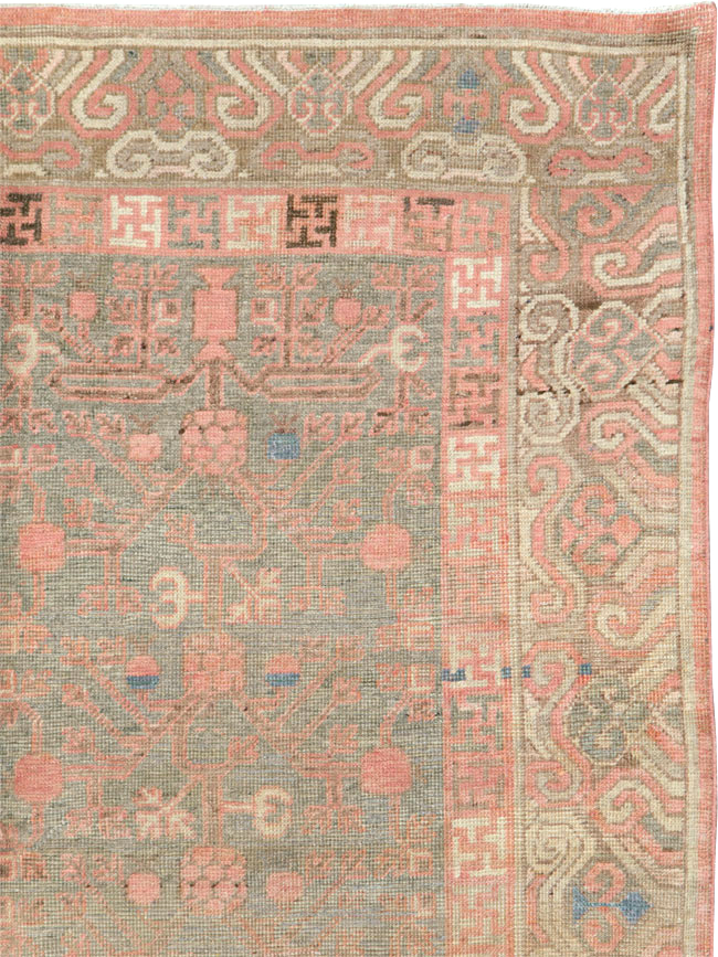 Vintage East Turkestan Khotan Carpet, No.17860 - Gsblank