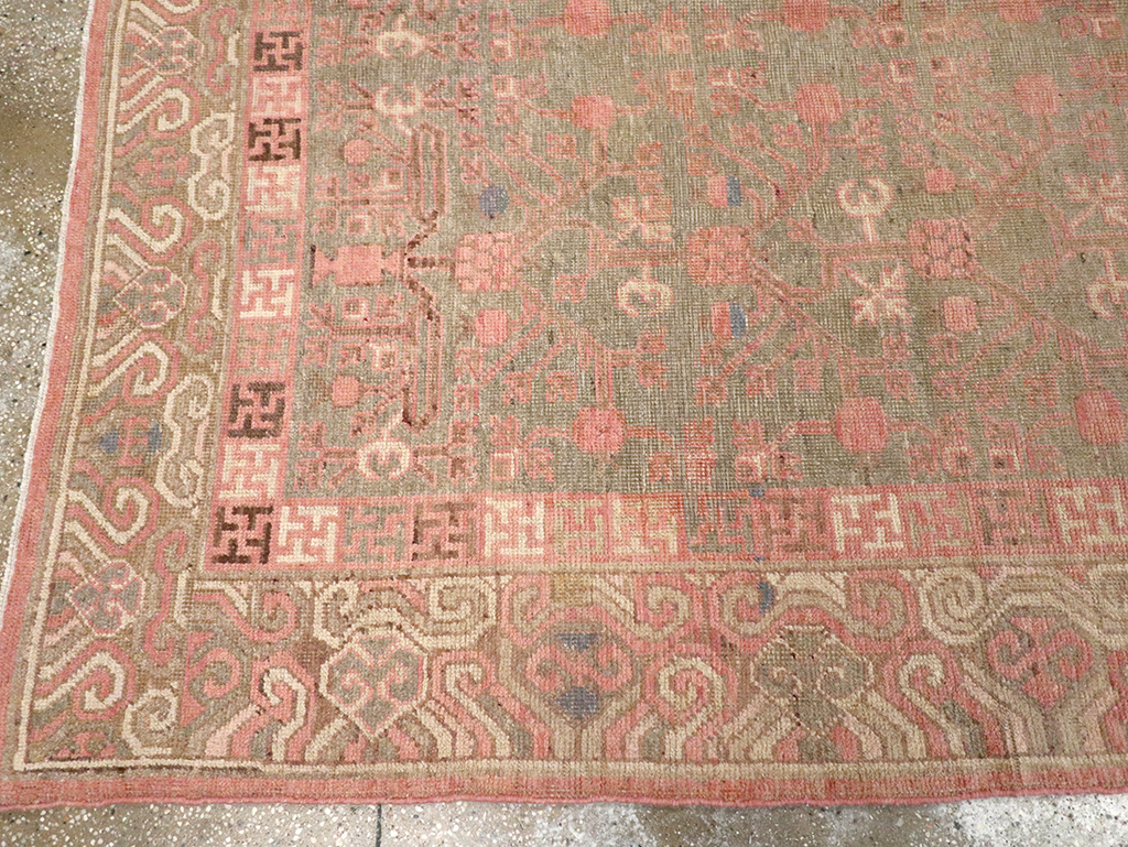 Vintage East Turkestan Khotan Carpet, No.17860 - Gsblank