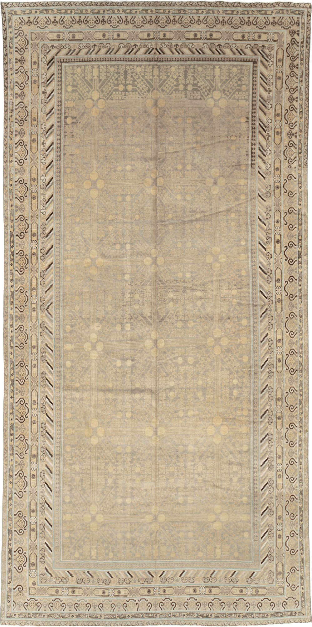 Vintage East Turkestan Khotan Carpet, No.17875 - Gsblank