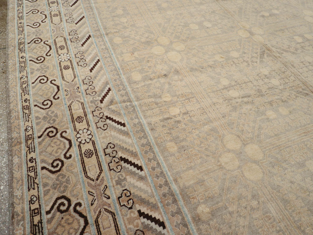 Vintage East Turkestan Khotan Carpet, No.17875 - Gsblank