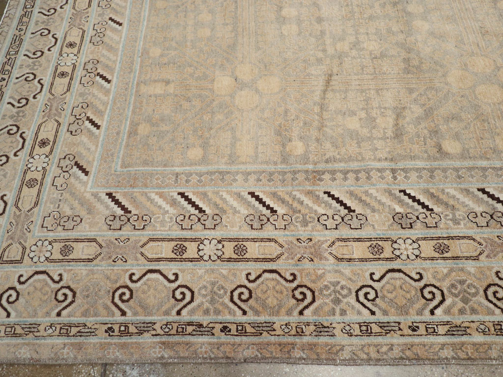 Vintage East Turkestan Khotan Carpet, No.17875 - Gsblank