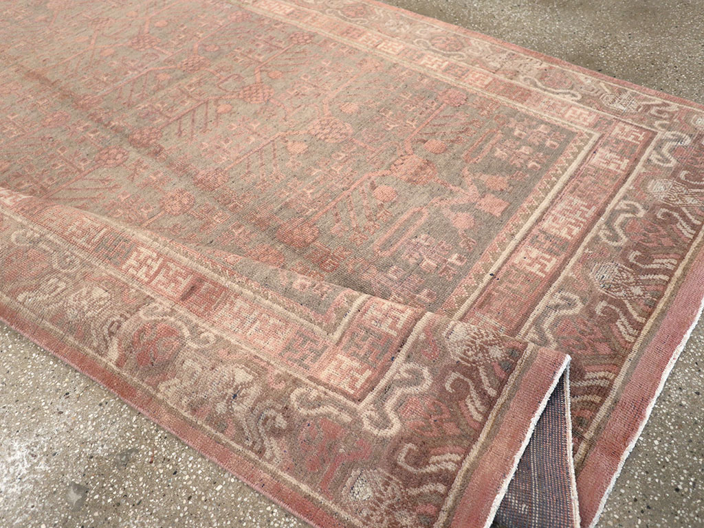 Vintage East Turkestan Khotan Carpet, No.17879 - Gsblank