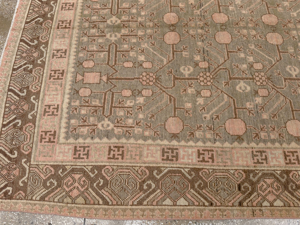 Vintage East Turkestan Khotan Gallery Carpet, No.17880 - Gsblank