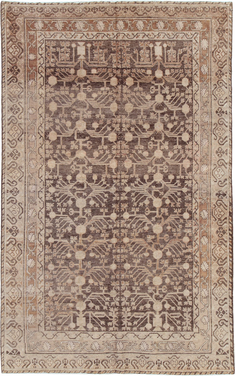 Vintage East Turkestan Khotan Carpet, No.17887 - Gsblank