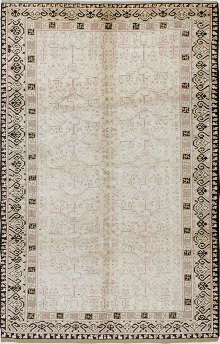 Vintage East Turkestan Khotan Carpet, No.17892 - Gsblank