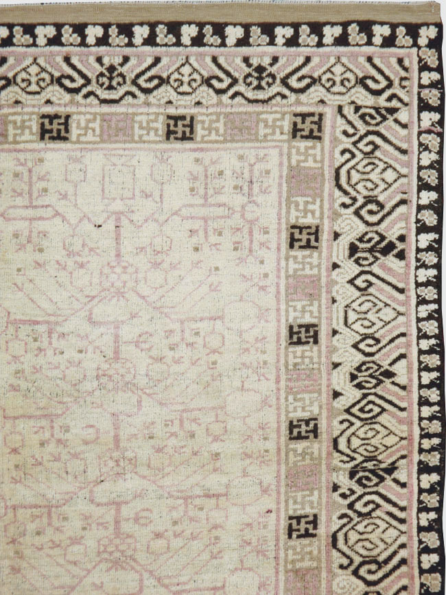 Vintage East Turkestan Khotan Carpet, No.17892 - Gsblank