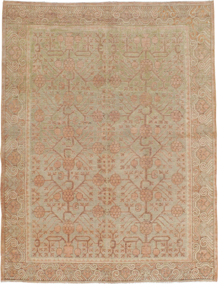 Vintage East Turkestan Khotan Carpet, No.17895 - Gsblank