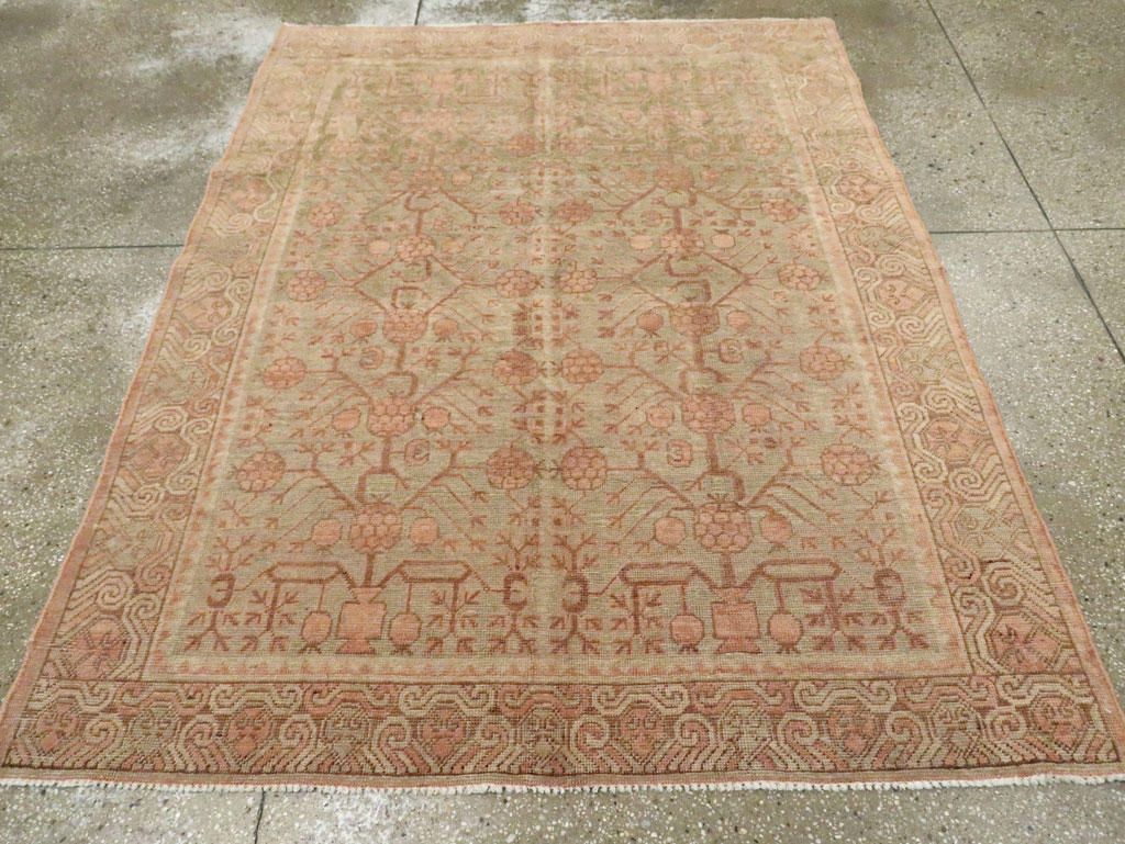 Vintage East Turkestan Khotan Carpet, No.17895 - Gsblank