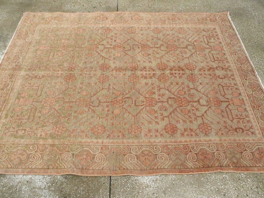 Vintage East Turkestan Khotan Carpet, No.17895 - Gsblank