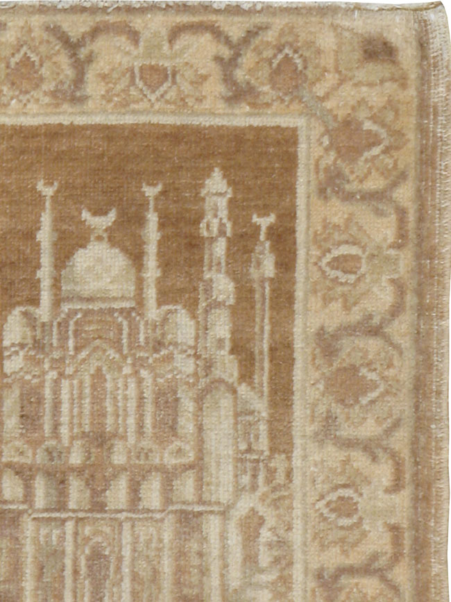 Vintage East Turkestan Khotan Pictorial Rug, No.17896 - Gsblank