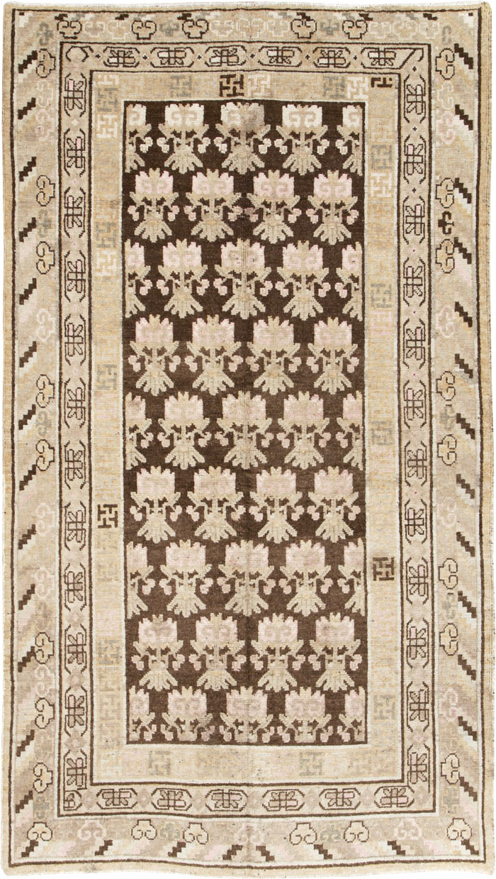 Vintage East Turkestan Khotan Carpet, No.17902 - Gsblank