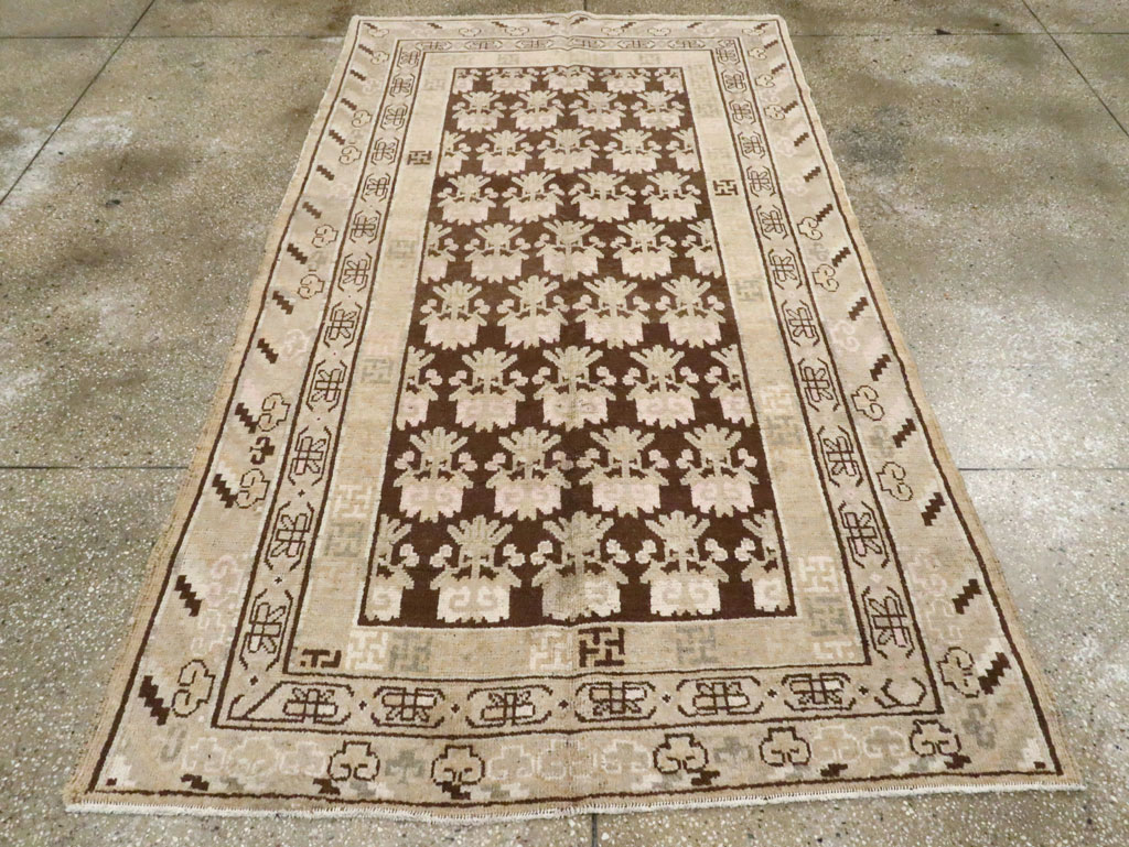 Vintage East Turkestan Khotan Carpet, No.17902 - Gsblank