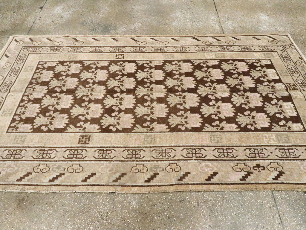 Vintage East Turkestan Khotan Carpet, No.17902 - Gsblank
