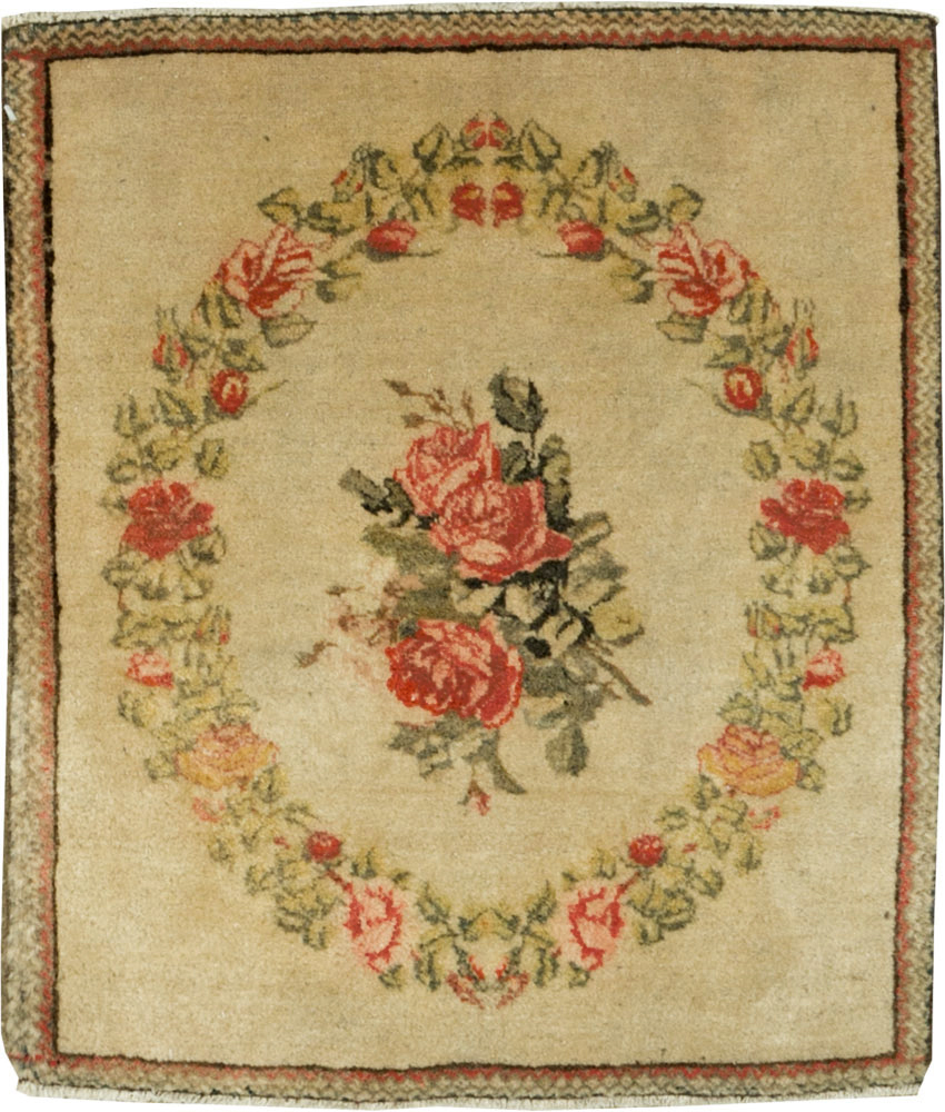 Antique Persian Kashan Throw Rug (Pair: 1 of 2), No.17930 - Gsblank