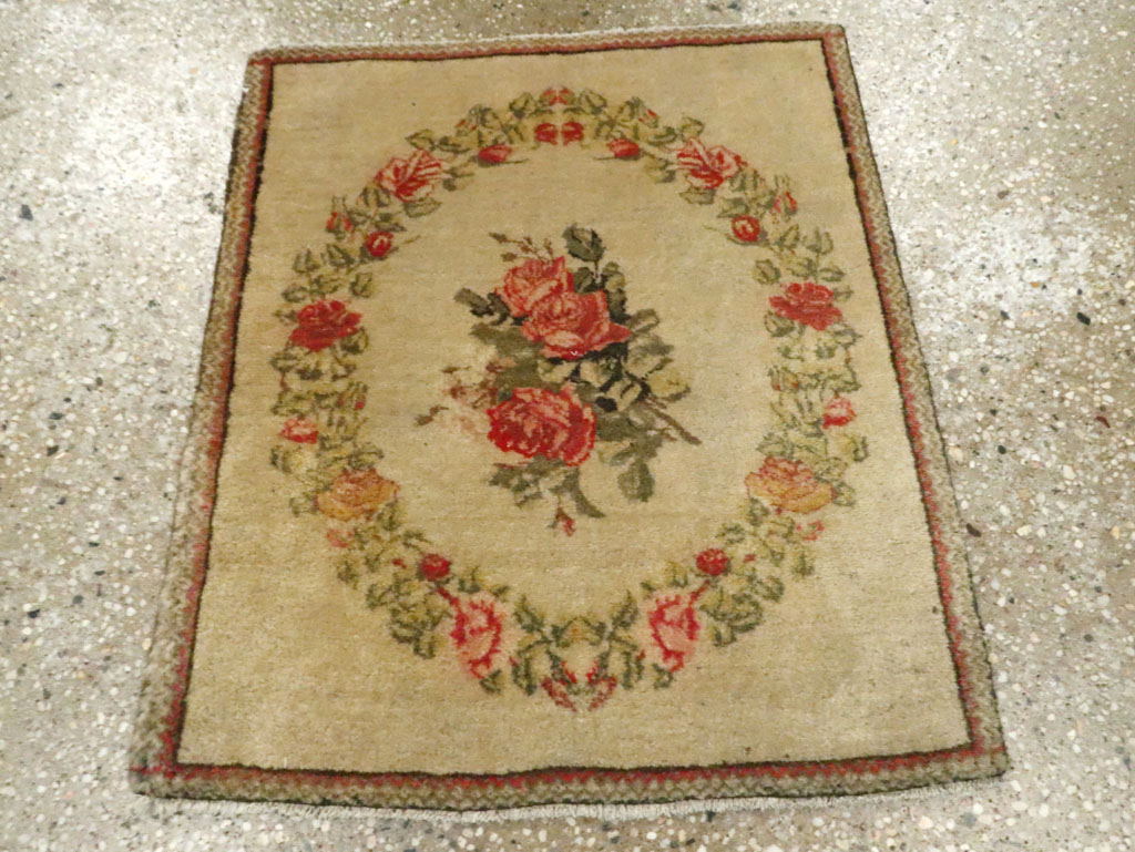 Antique Persian Kashan Throw Rug (Pair: 1 of 2), No.17930 - Gsblank