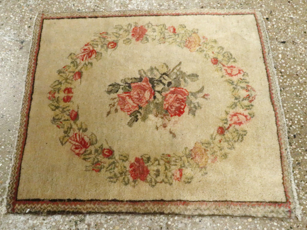 Antique Persian Kashan Throw Rug (Pair: 1 of 2), No.17930 - Gsblank