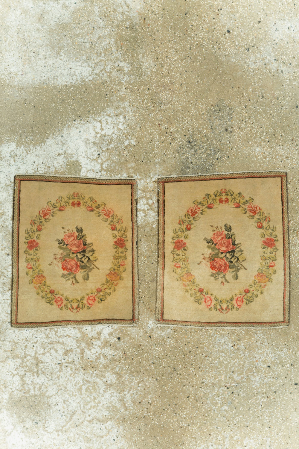 Antique Persian Kashan Throw Rug (Pair: 1 of 2), No.17930 - Gsblank